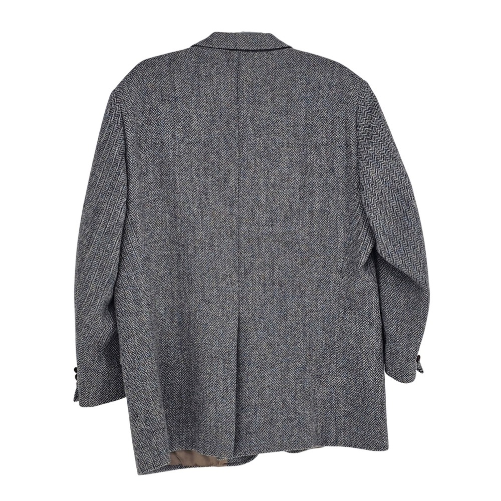 Vintage Orvis Harris Tweed Scottish Wool Blazer 44R Herringbone Sport Coat USA - Picture 2 of 16